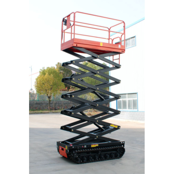 Electric platform scissor lift for sale | Rough Terrain Track lift